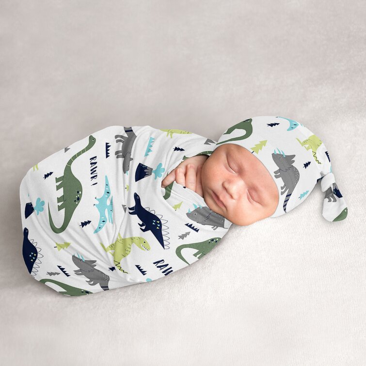 Sweet Jojo Designs Mod Dinosaur Blue And Green Baby Cocoon And